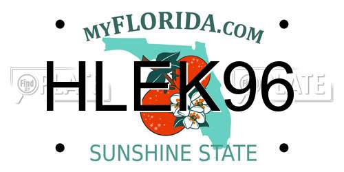 HLEK96 Florida License Plate