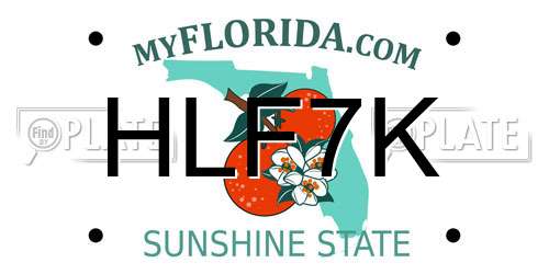 HLF7K Florida License Plate
