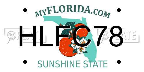 HLFC78 Florida License Plate