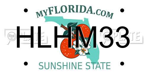 HLHM33 Florida License Plate