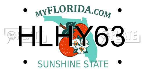 HLHY63 Florida License Plate