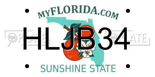 HLJB34 Florida License Plate