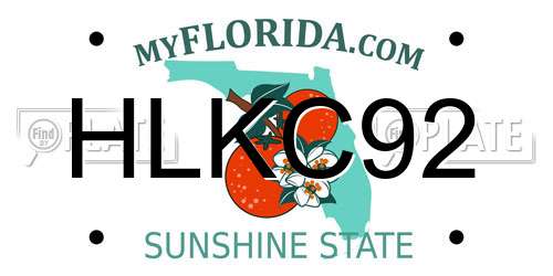 HLKC92 Florida License Plate