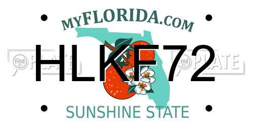 HLKF72 Florida License Plate