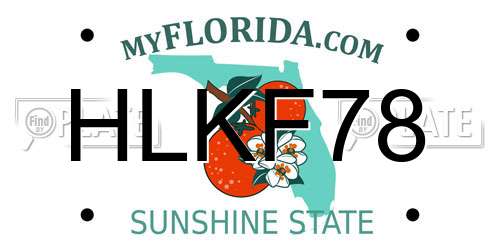 HLKF78 Florida License Plate