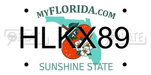 HLKX89 Florida License Plate