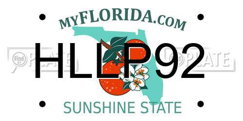 HLLP92 Florida License Plate