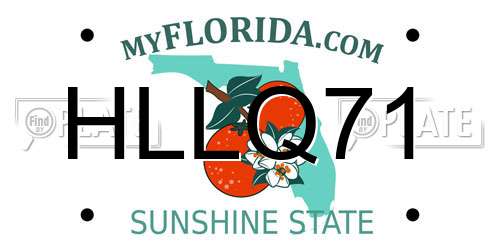 HLLQ71 Florida License Plate