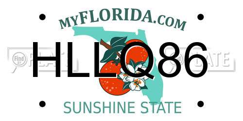 HLLQ86 Florida License Plate