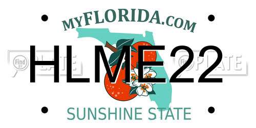 HLME22 Florida License Plate