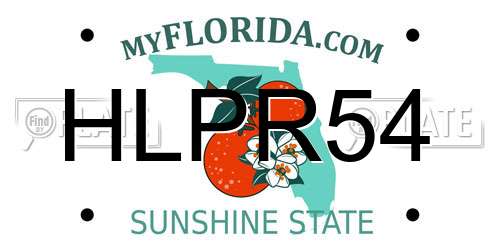 HLPR54 Florida License Plate