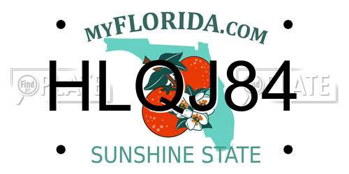 HLQJ84 Florida License Plate