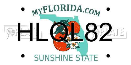 HLQL82 Florida License Plate