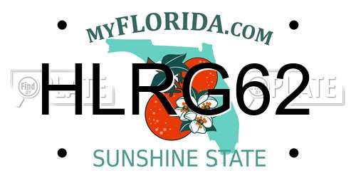 HLRG62 Florida License Plate