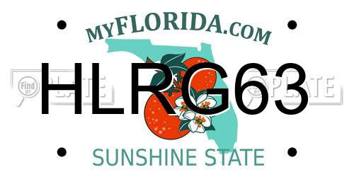 HLRG63 Florida License Plate