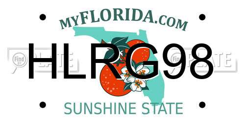 HLRG98 Florida License Plate
