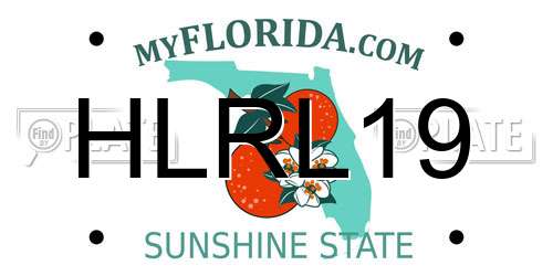 HLRL19 Florida License Plate