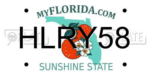 HLRY58 Florida License Plate