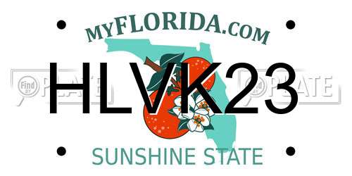 HLVK23 Florida License Plate
