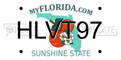 HLVT97 Florida License Plate
