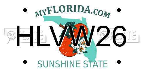HLVW26 Florida License Plate