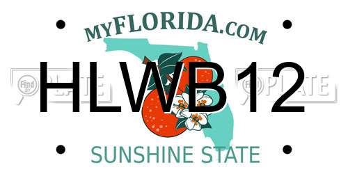 HLWB12 Florida License Plate