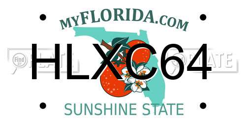 HLXC64 Florida License Plate
