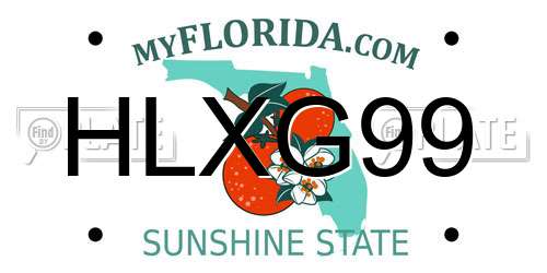 HLXG99 Florida License Plate