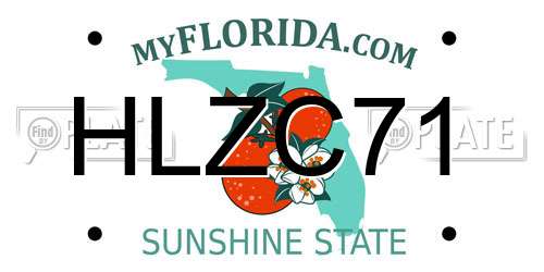 HLZC71 Florida License Plate
