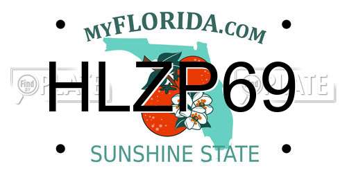 HLZP69 Florida License Plate