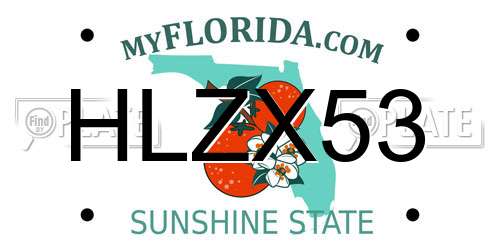HLZX53 Florida License Plate