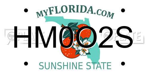 HM0O2S Florida License Plate