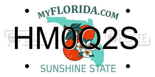 HM0Q2S Florida License Plate
