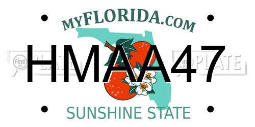 HMAA47 Florida License Plate