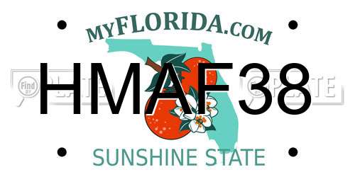 HMAF38 Florida License Plate