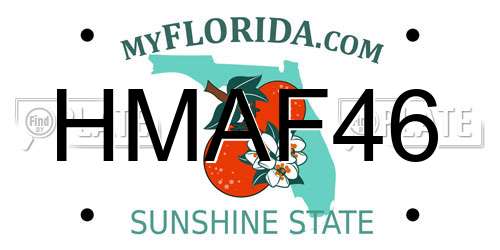 HMAF46 Florida License Plate