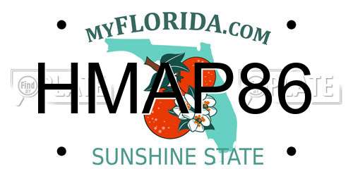 HMAP86 Florida License Plate