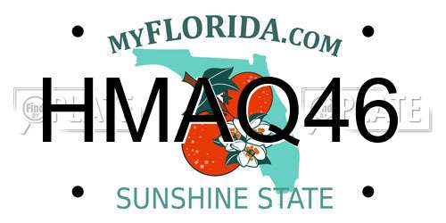 HMAQ46 Florida License Plate