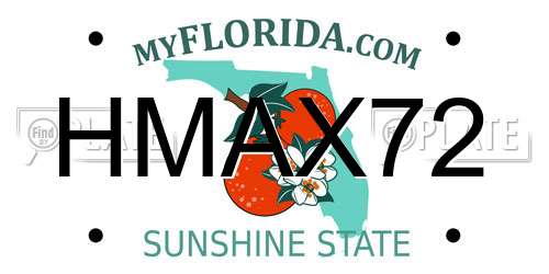 HMAX72 Florida License Plate