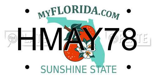 HMAY78 Florida License Plate