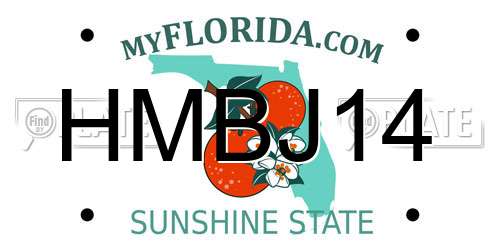 HMBJ14 Florida License Plate