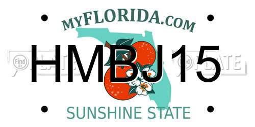 HMBJ15 Florida License Plate