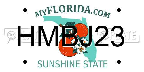 HMBJ23 Florida License Plate