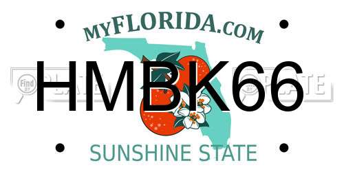 HMBK66 Florida License Plate