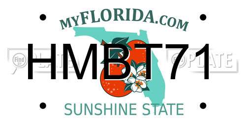 HMBT71 Florida License Plate