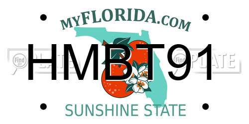 HMBT91 Florida License Plate