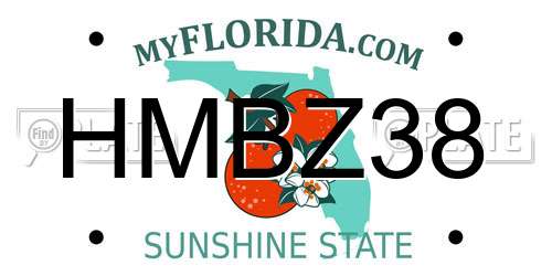 HMBZ38 Florida License Plate