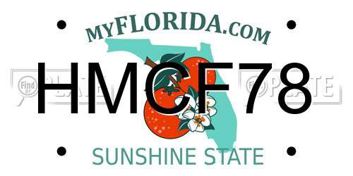 HMCF78 Florida License Plate