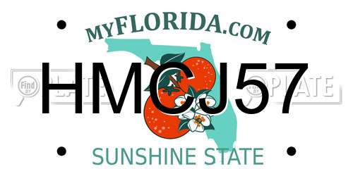 HMCJ57 Florida License Plate