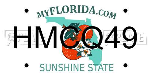 HMCQ49 Florida License Plate